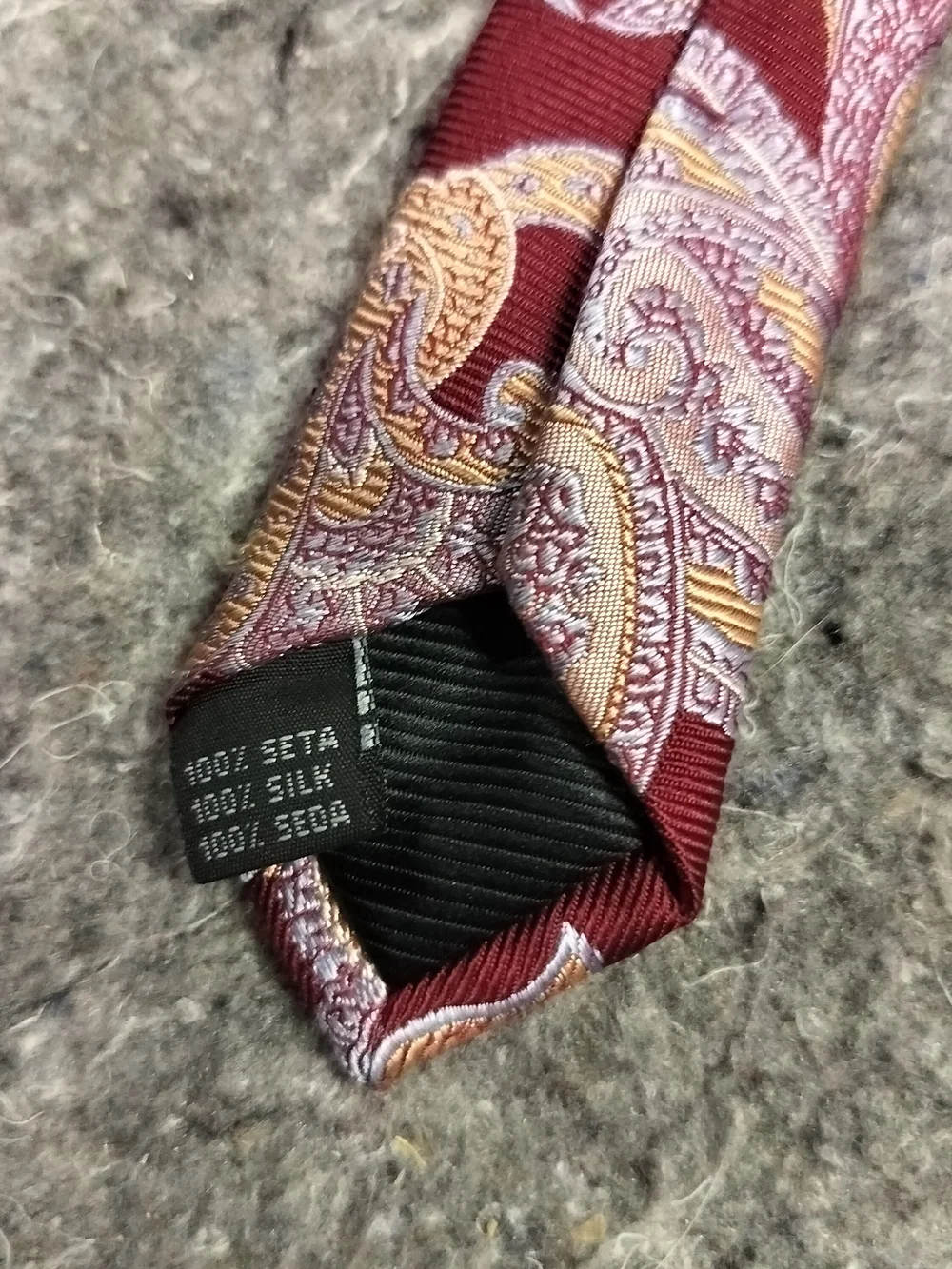 Paul Frederick Necktie Silk Red Paisley 100% Made in Italy